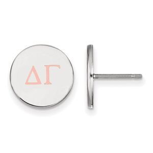 Sterling Silver Delta Gamma Enamel Greek Letters Post Earrings